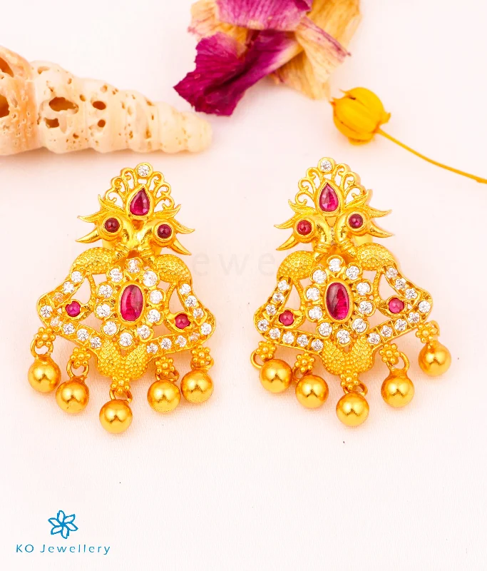 Ladies earrings for photographers -The Sahana Silver Peacock Earrings