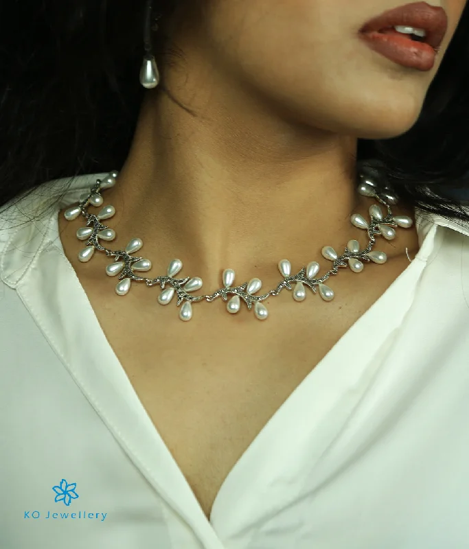 Ladies earrings for jet setters -The Jisha Silver Marcasite Necklace & Earrings