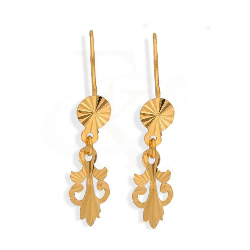 Ladies earrings free-spirit flair -Gold Hanging Drop Earrings 21KT - FKJERN21K2952