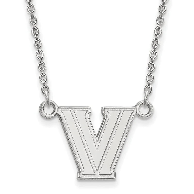 ladies-pearl-long-necklaces-Sterling Silver Villanova U Small Pendant Necklace