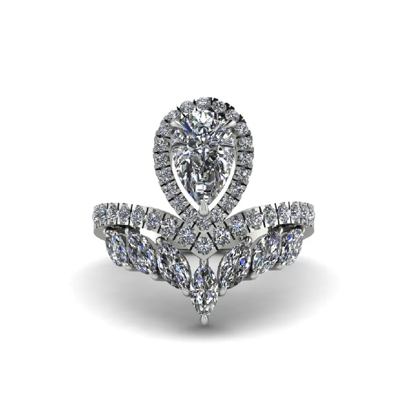 Ladies engagement rings for creative souls -Diamond Crown Radiance Engagement Ring - Aviana No. 3