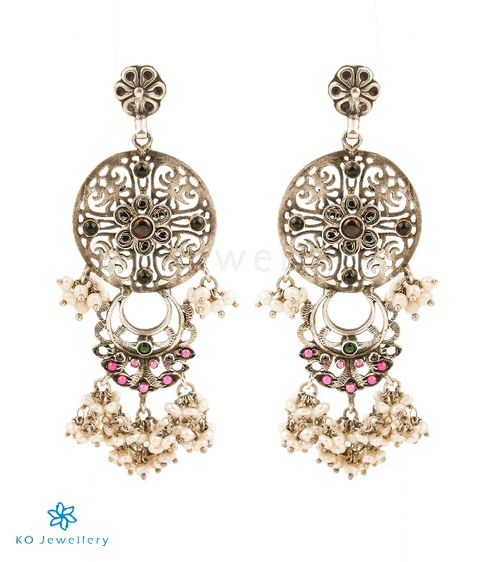 Ladies earrings for trendsetters -The Shuchi Silver Pearl Earrings