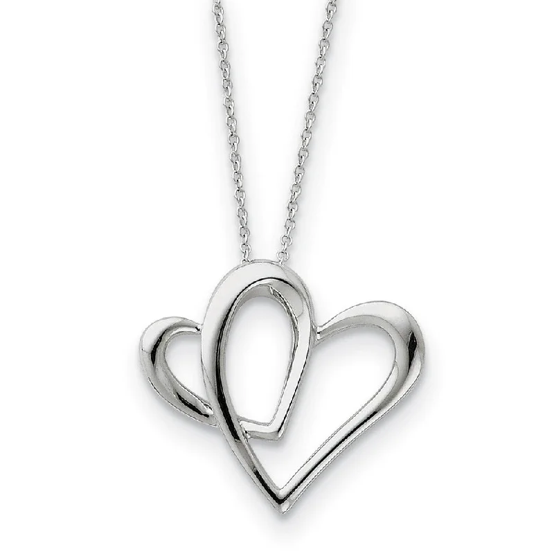 ladies-minimalist-diamond-necklaces-Rhodium Plated Sterling Silver Mom, Always A Part of My Heart Necklace