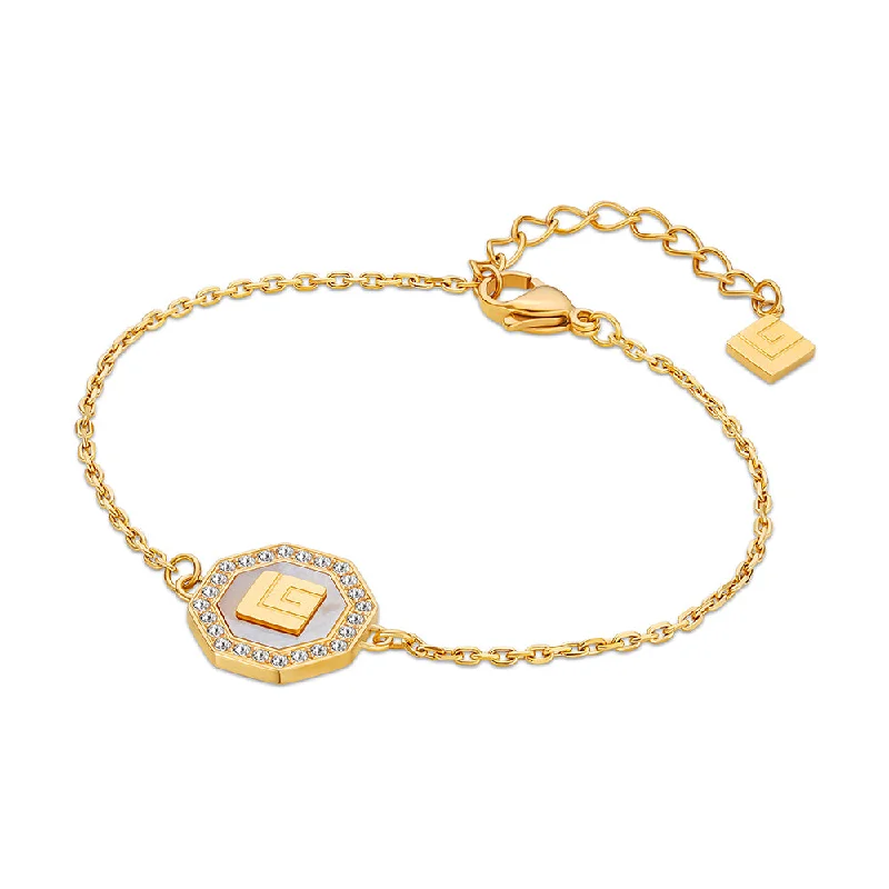 ladies-classic-link-bracelets-Ambre Gold Plated Bracelet