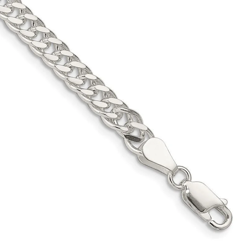 ladies-rustic-silver-bracelets-Sterling Silver 5.5mm Rambo Chain Bracelet