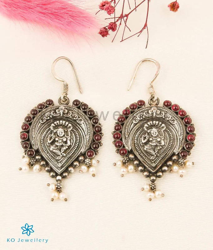 Ladies earrings with lace agate -The Shavya Silver Earrings