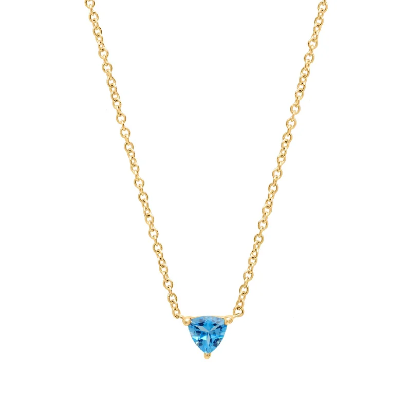 ladies-ethnic-gold-necklaces-Blue Topaz Triangle Necklace