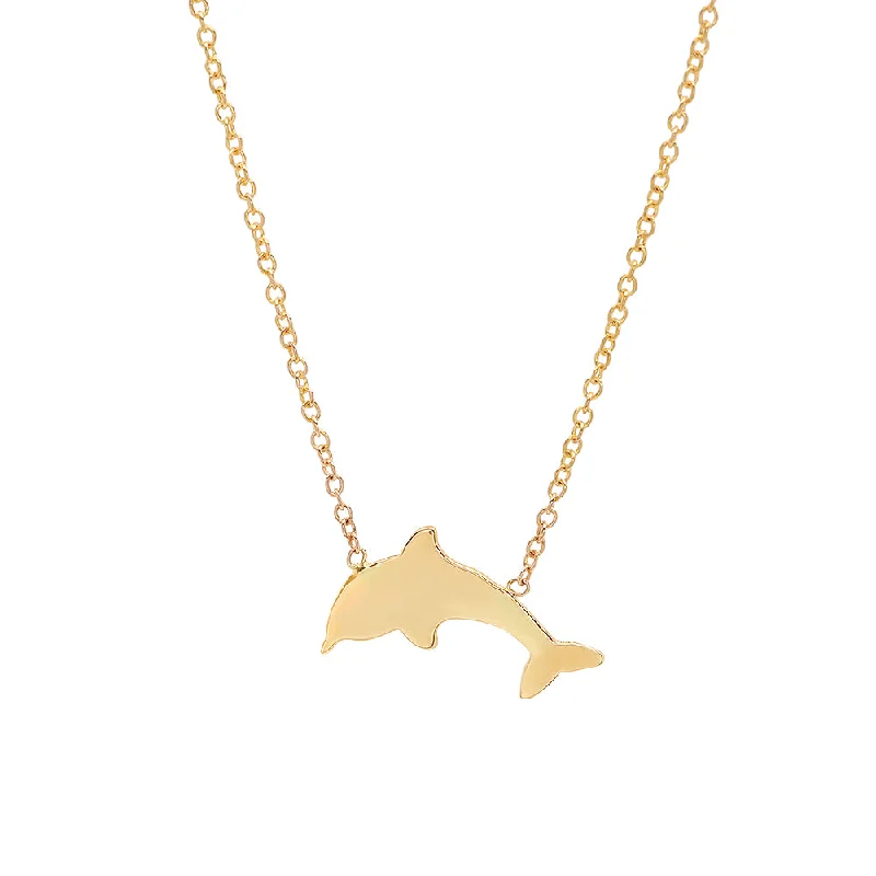 ladies-moon-rose-gold-necklaces-The Zuma - Dolphin Necklace