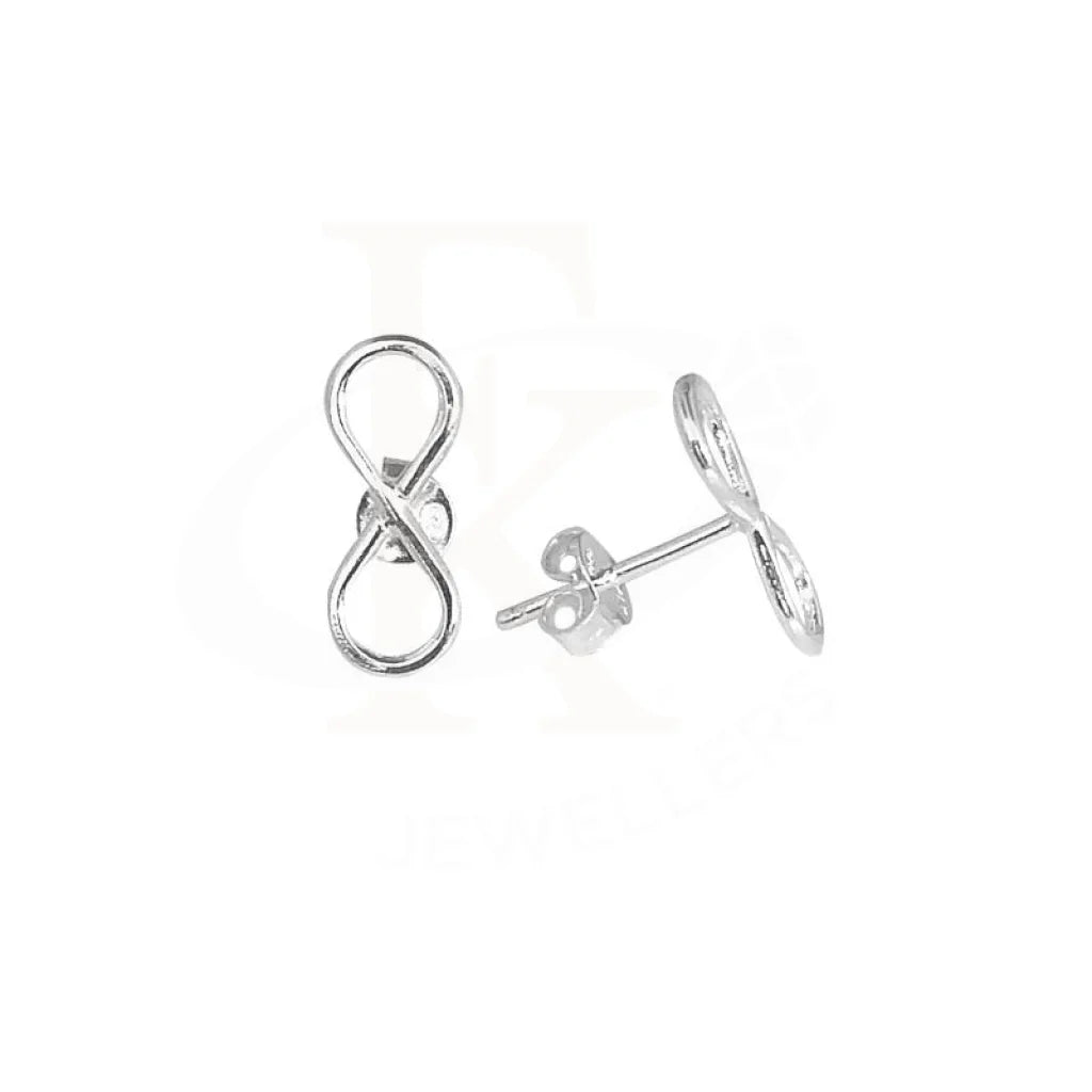 Ladies earrings for getaways -Sterling Silver 925 Infinity Stud Earrings - FKJERN1754