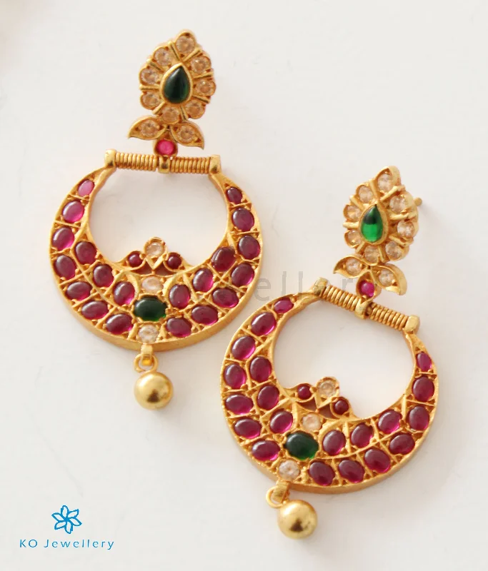 Ladies earrings with nova charms -The Pitambara Silver ChandBali Earrings