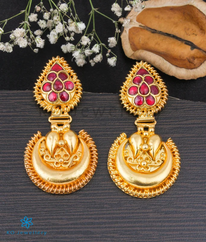 Ladies earrings sustainable craft -The Dipika Silver Kundan Earrings