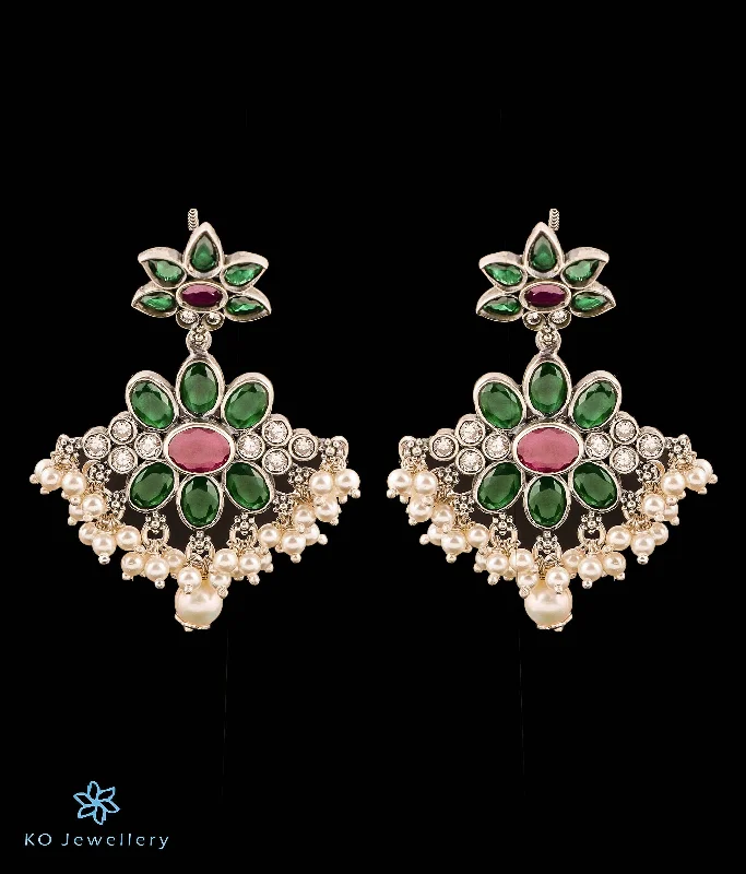 Ladies earrings for getaways -The Bodhi Silver Kemp Peacock Earrings