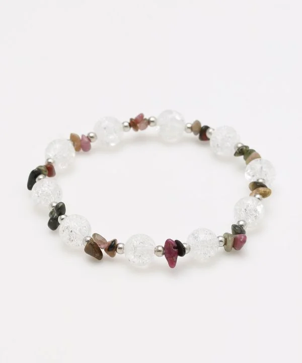 ladies-open-link-bracelets-OCT Birthstone Tourmaline x Cracked Crystal Bracelet