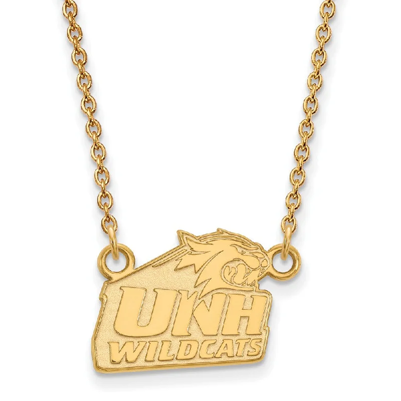 ladies-delicate-rose-gold-necklaces-14k Gold Plated Silver U of New Hampshire Small Pendant Necklace