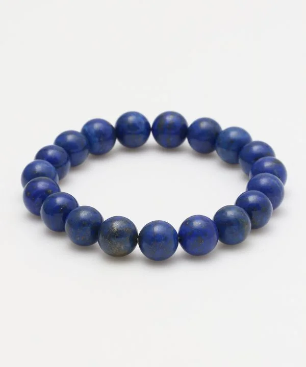 ladies-trendy-gold-bracelets-10mm Lapis Lazuli Beaded Bracelet