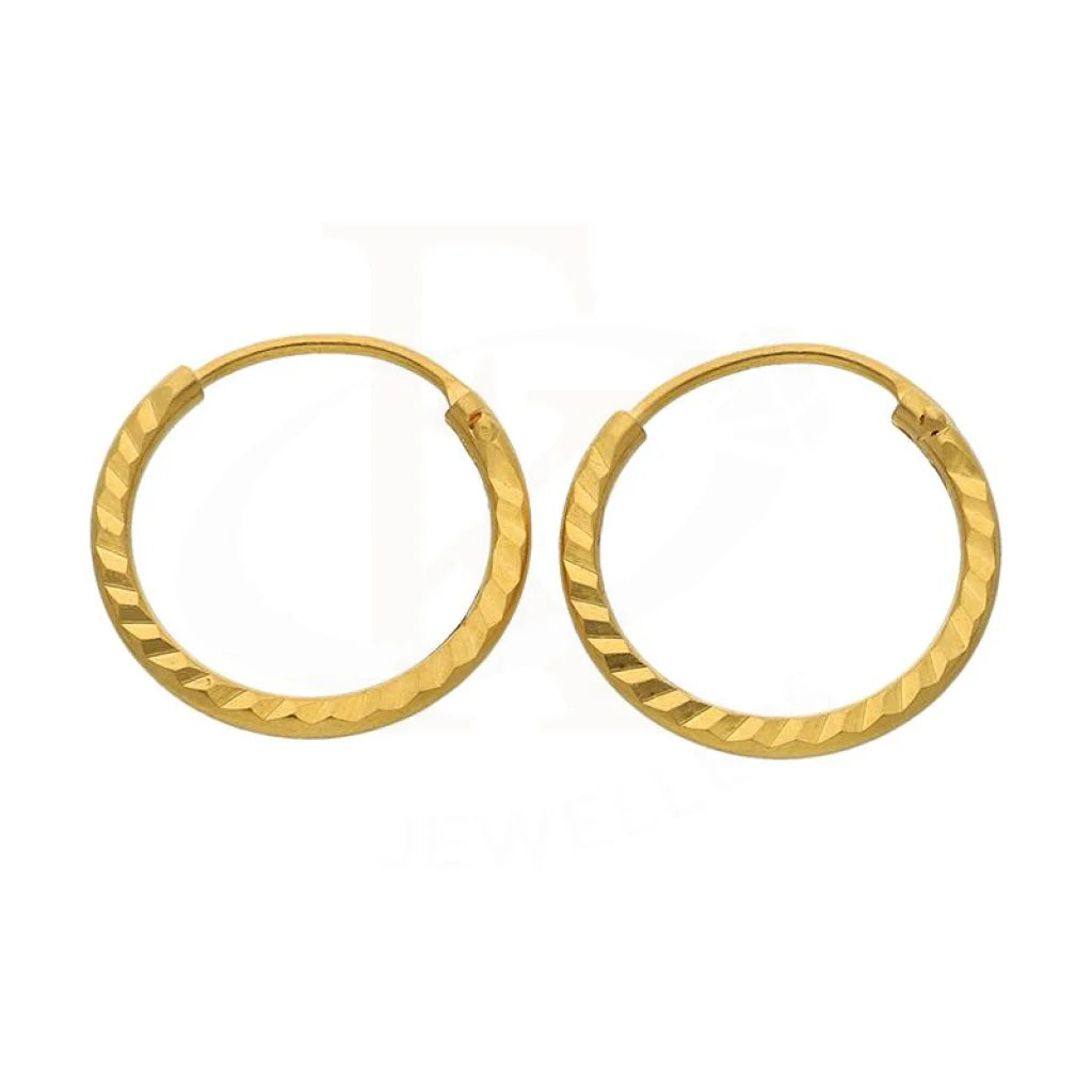 Ladies earrings with coil drops -Gold Hoop Earrings 21KT - FKJERN21K2430