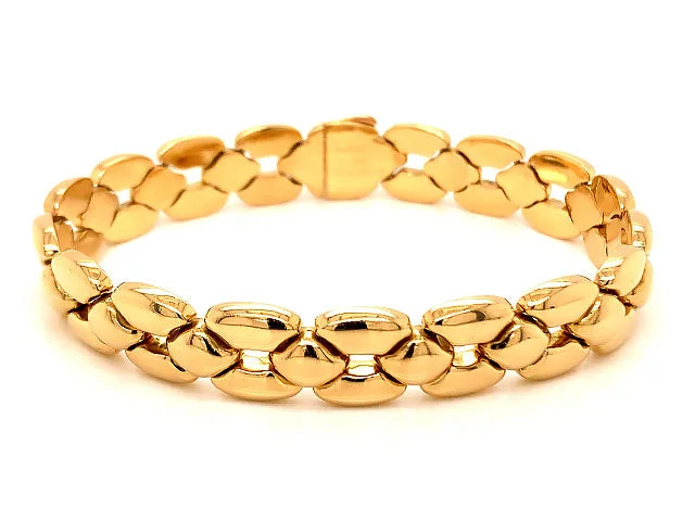 ladies-artisan-pearl-bracelets-Vintage Cartier Link Bracelet 18K Yellow Gold, Unisex 12.30 mm