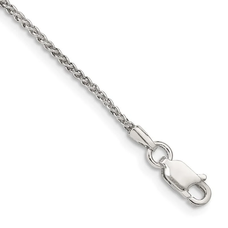 ladies-diamond-link-bracelets-Sterling Silver 1.5mm Round Spiga Chain Bracelet