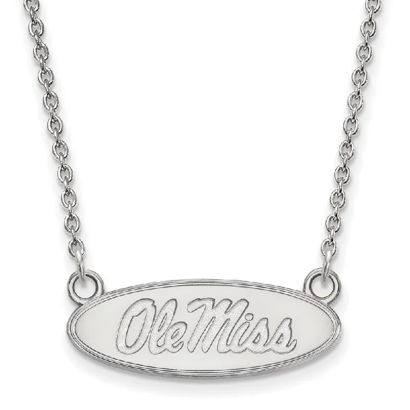 ladies-charm-diamond-necklaces-Sterling Silver U of Mississippi Small Ole Miss Pendant Necklace