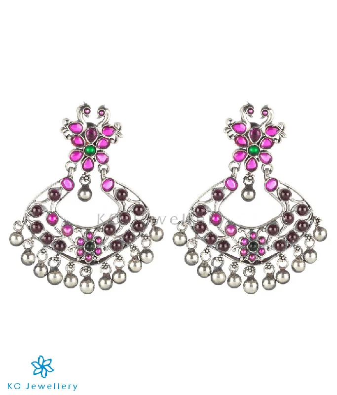 Ladies earrings for bloggers -The Zikhin Silver Chand Bali Earrings (Oxidised)