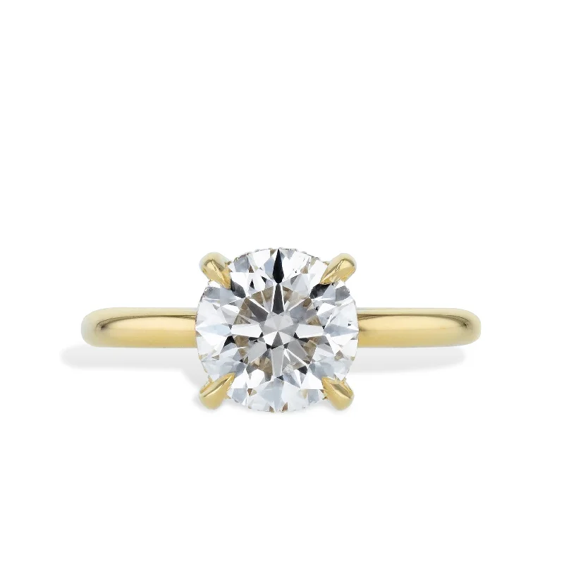 Ladies engagement rings starry brilliance -2.09 Carat Round Diamond Yellow Gold Engagement Ring