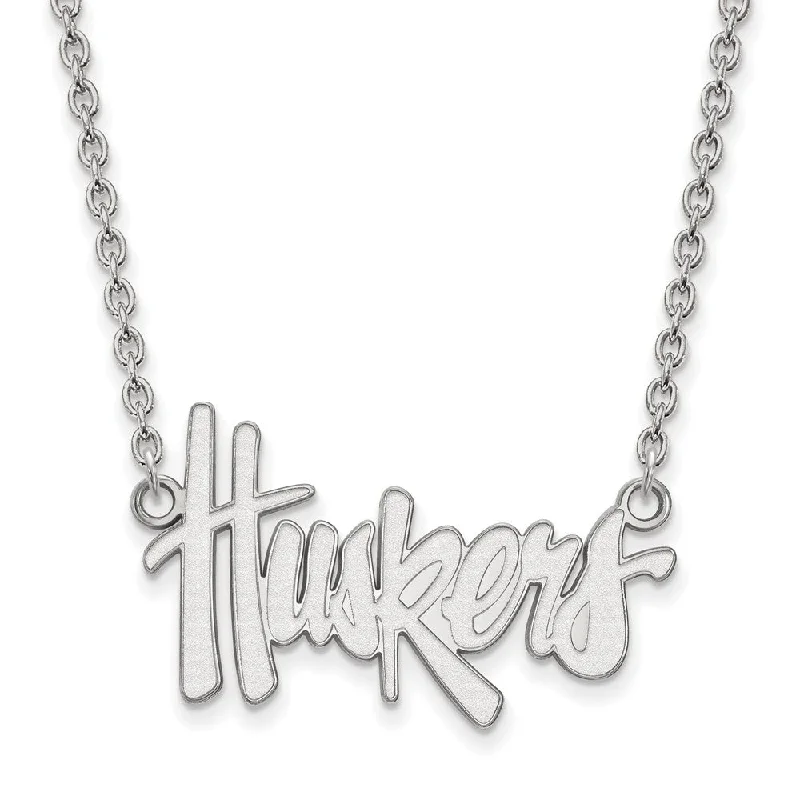 ladies-cross-diamond-necklaces-10k White Gold U of Nebraska Huskers Pendant Necklace