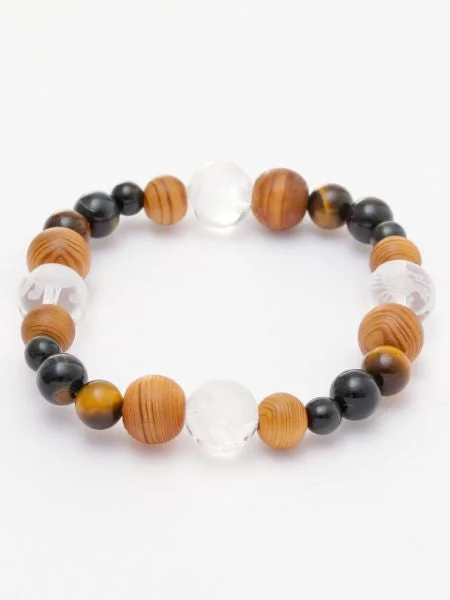 ladies-everyday-silver-bracelets-YAKUSUGI, Four Gods Crystal, Tiger Eye Bracelet