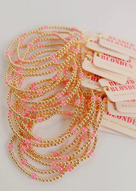 ladies-trendy-diamond-bracelets-Pink Poppi Bracelet