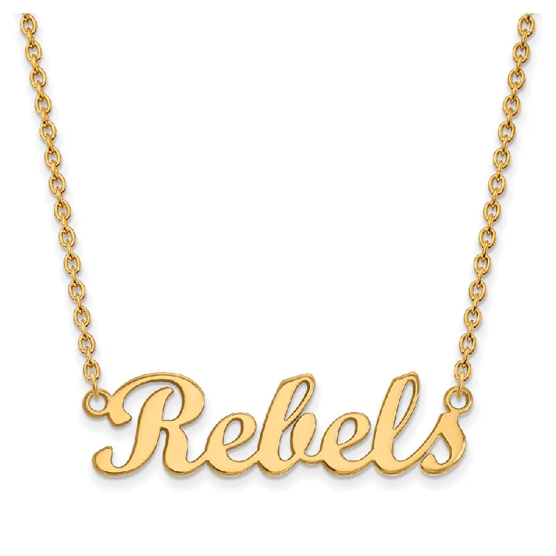 ladies-gold-silver-necklaces-14k Gold Plated Silver U. of Mississippi Small Necklace