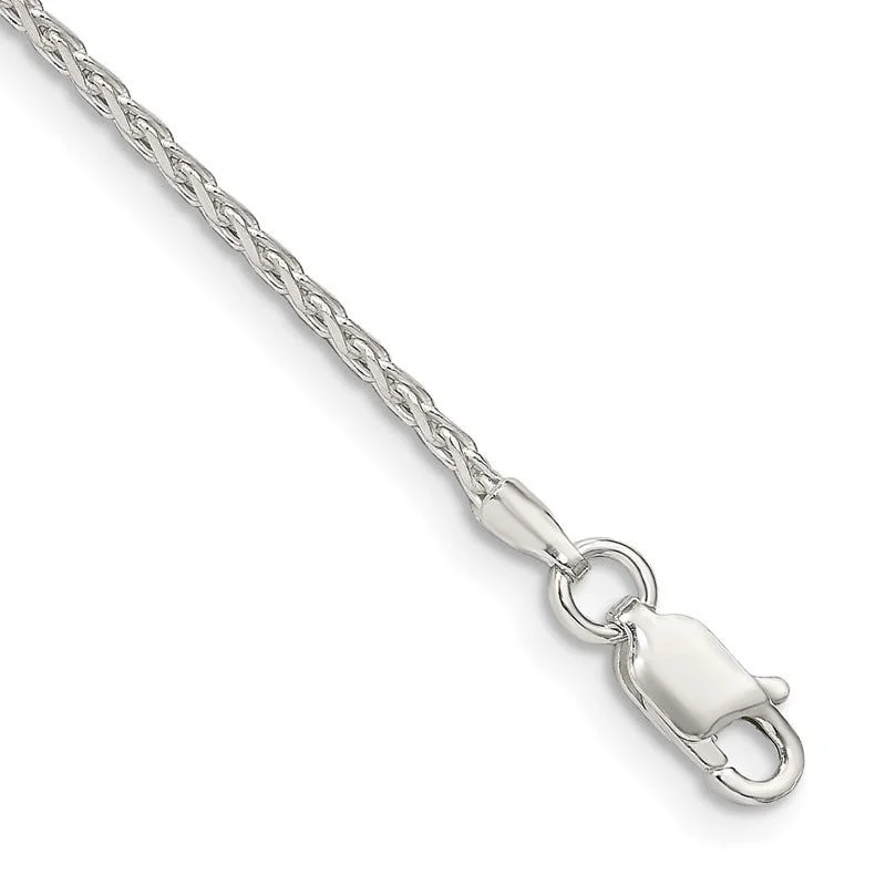 ladies-ethnic-pearl-bracelets-Sterling Silver 1.7mm Diamond-cut Round Spiga Chain Bracelet