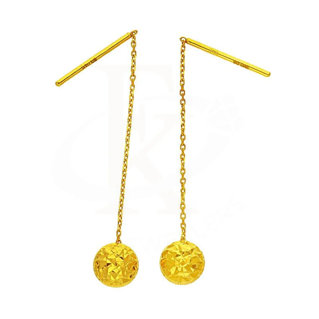 Ladies earrings with zodiac stones -Gold Tic Tac Earring 18KT - FKJERN18K1859