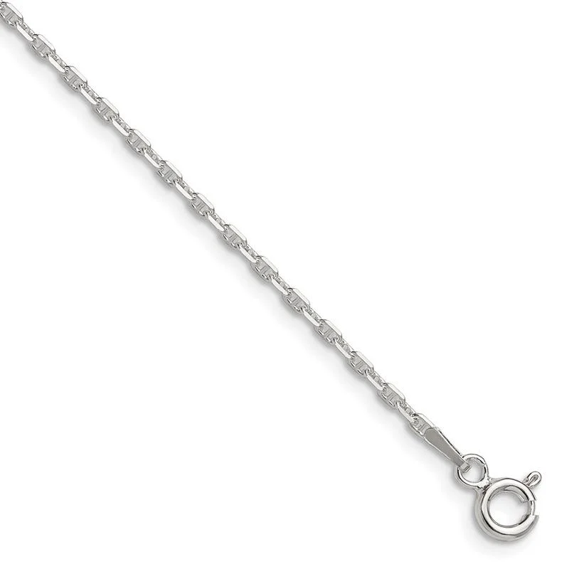 ladies-gift-silver-bracelets-Sterling Silver Polished and D/C 1.75mm Marine Link Chain Bracelet