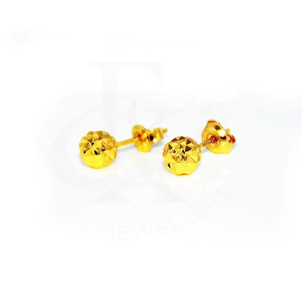 Ladies earrings with scale charms -Gold Stud Earrings 18KT - FKJERN1417