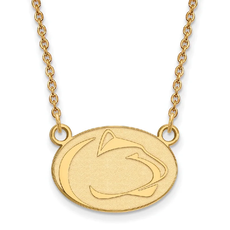 ladies-affordable-pearl-necklaces-14k Gold Plated Silver Penn State Small Pendant Necklace