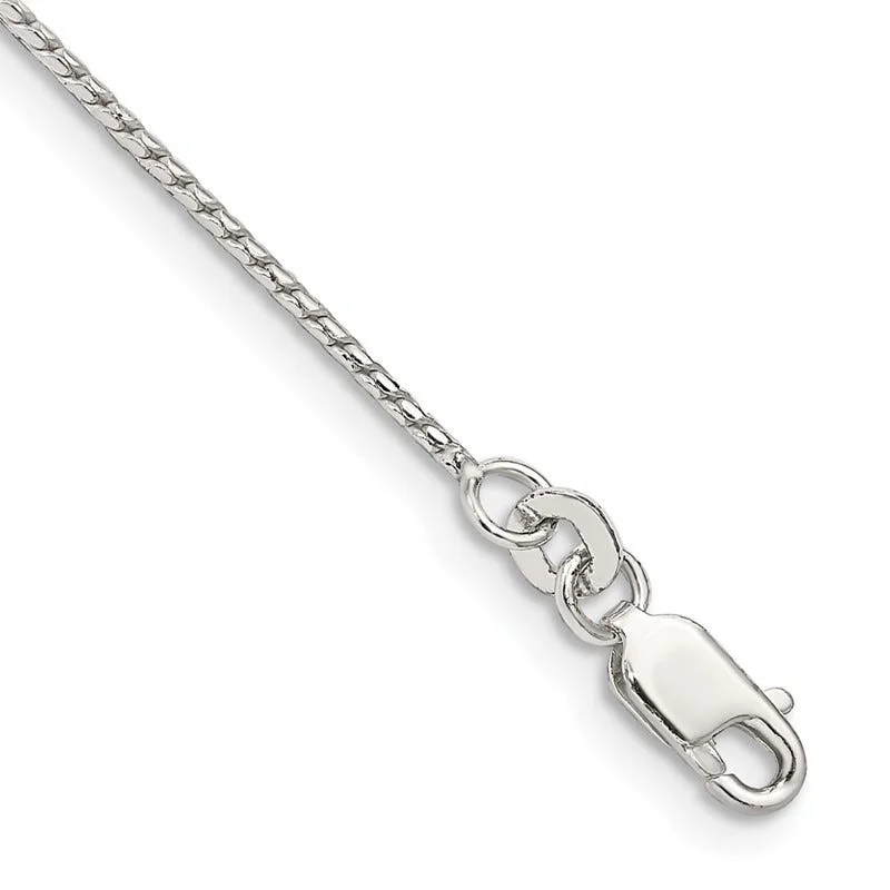 ladies-luxury-silver-bracelets-Sterling Silver 1mm Round Franco Chain Bracelet