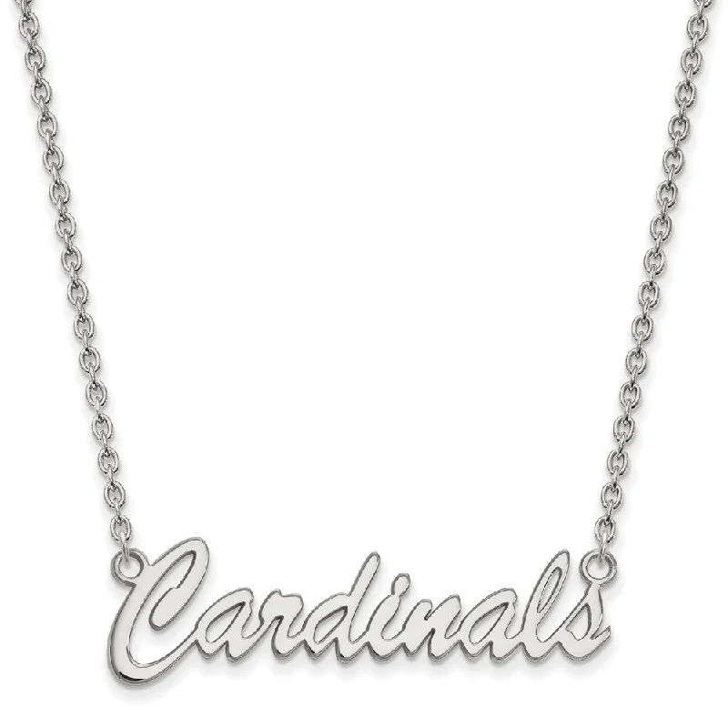 ladies-minimalist-gold-necklaces-Sterling Silver U of Louisville Medium Pendant Necklace