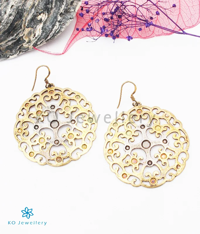 Ladies earrings for students -The Silver Two-Tone Earrings