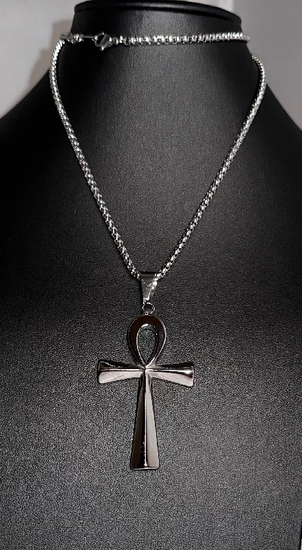 ladies-rose-gold-layered-necklaces-Ankh Cross Necklace (lg)