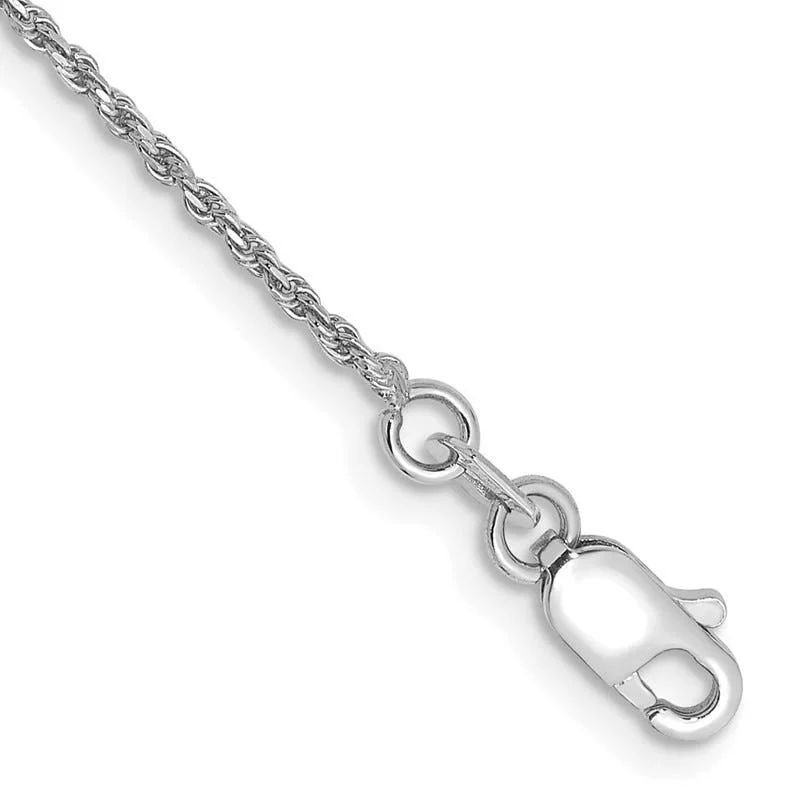 ladies-infinity-gold-bracelets-14K White Gold 7 inch 1.15mm Diamond-cut Machine Made Rope with Lobster Clasp Chain Bracelet Chain Bracelet