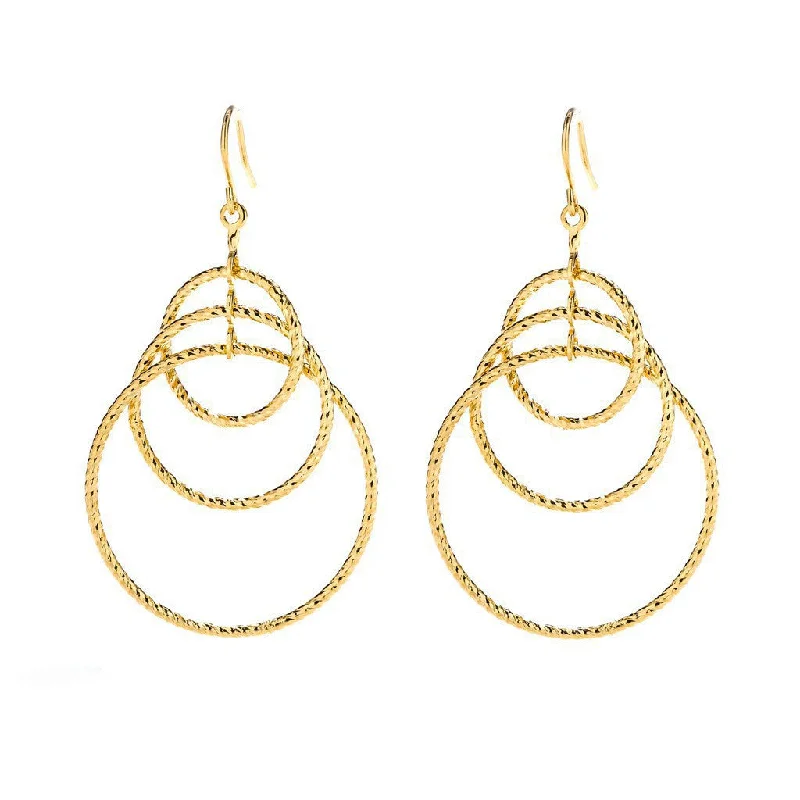 Ladies earrings for spa vibes -Triple Hoops Earrings