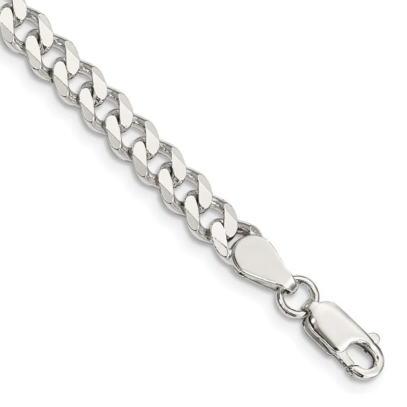 ladies-gift-diamond-bracelets-Sterling Silver 6mm Curb Chain Bracelet