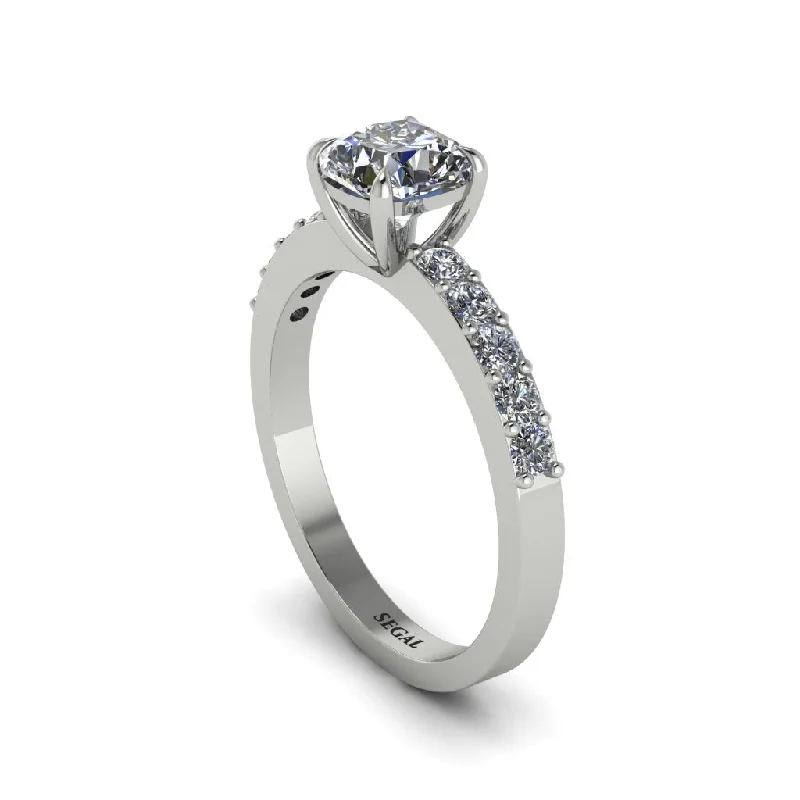 Ladies engagement rings for style gurus -Cushion-Cut Diamond Classic Elegance Engagement Ring - Demi No. 3