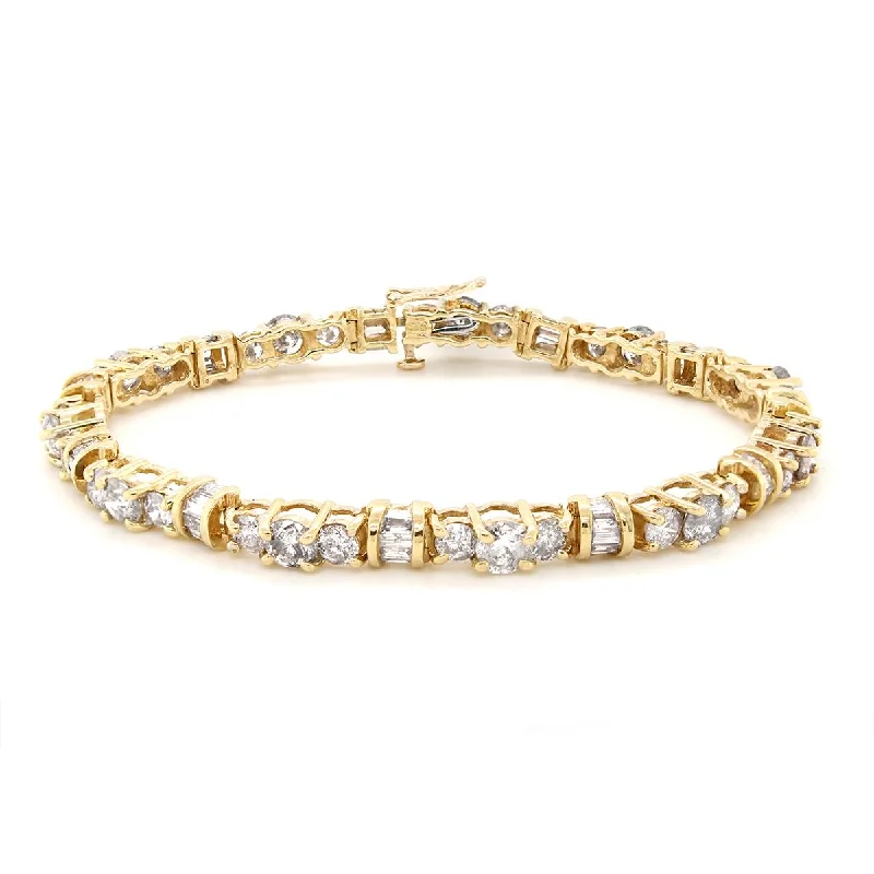 ladies-party-bangle-bracelets-YELLOW GOLD BRACELET WITH 98 DIAMONDS, 9.00 CT TW