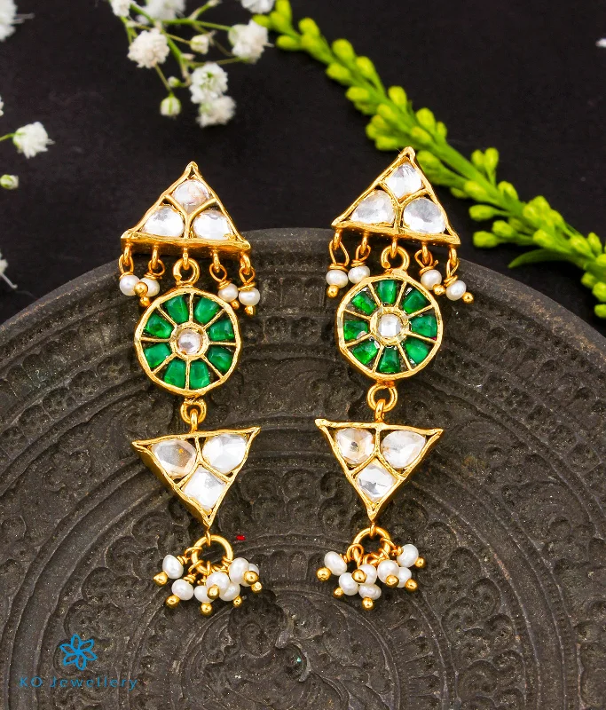 Ladies earrings fashion trends -The Tridha Silver Kundan Earrings