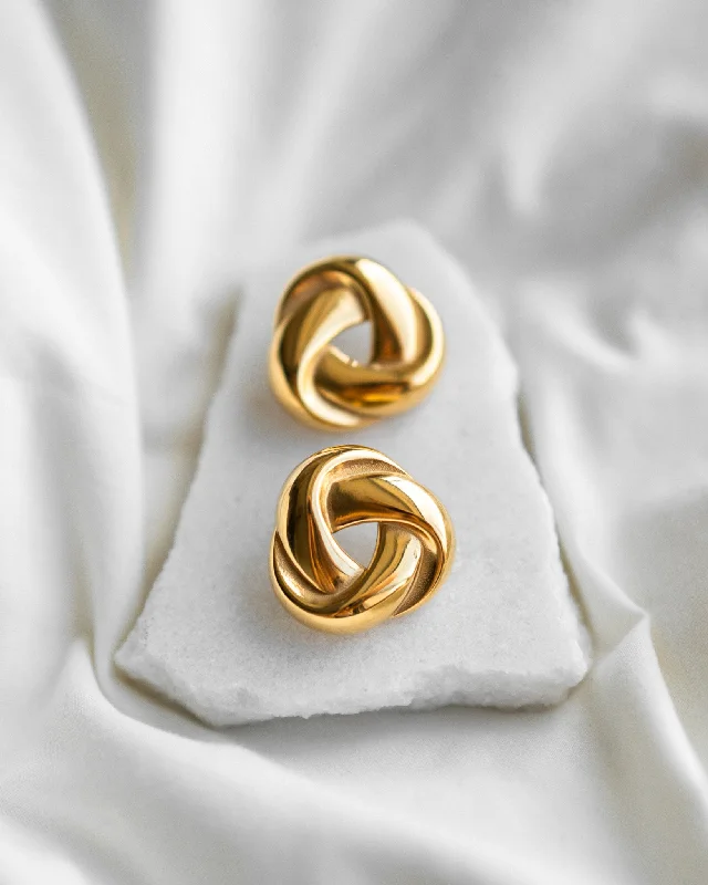 Ladies earrings for ear stacks -Pretzel Earrings