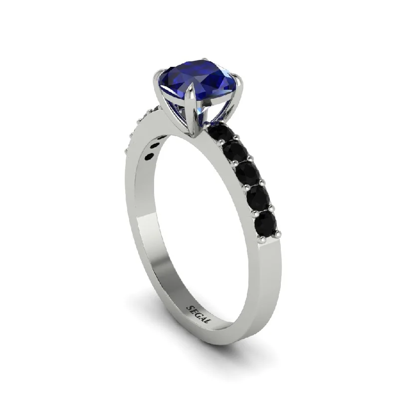 Ladies engagement rings for free-spirit unions -Cushion-Cut Sapphire Classic Elegance Engagement Ring - Demi No. 45