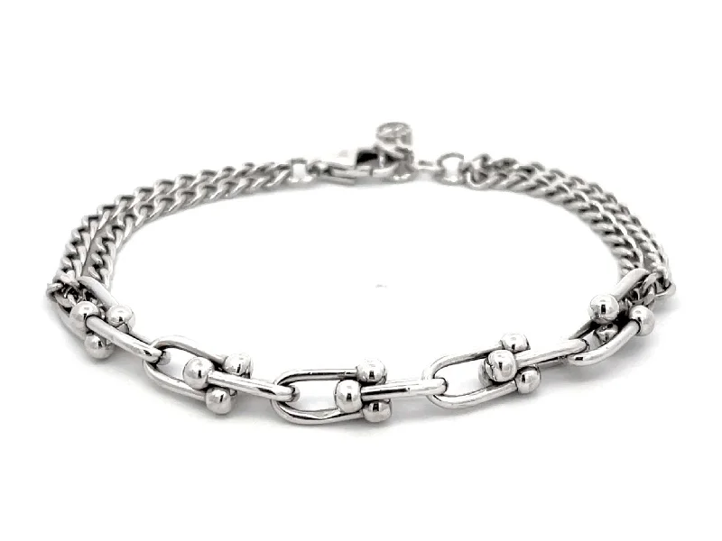 ladies-bridal-pearl-bracelets-Genola Chain Link Bracelet in 14k White Gold