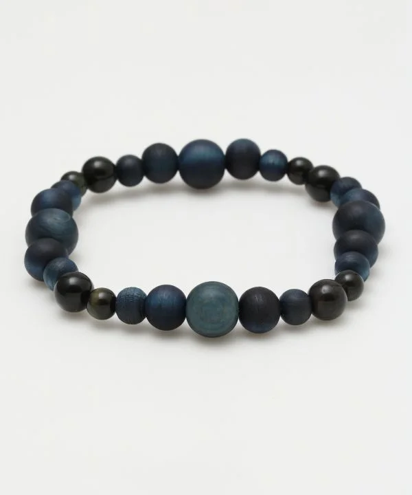 ladies-unique-rose-gold-bracelets-AIZOME Indigo Dyed Cypress x Blue Tiger Eye Bracelet