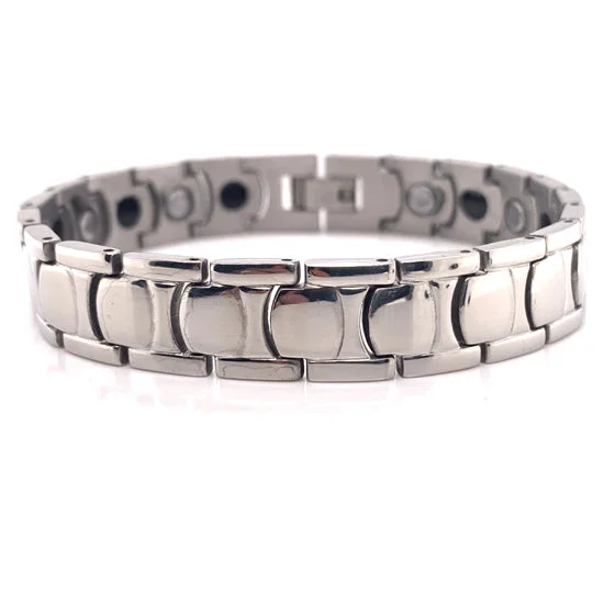 ladies-moon-silver-bracelets-Stainless Steel Magnetic Bracelet / MBS0011