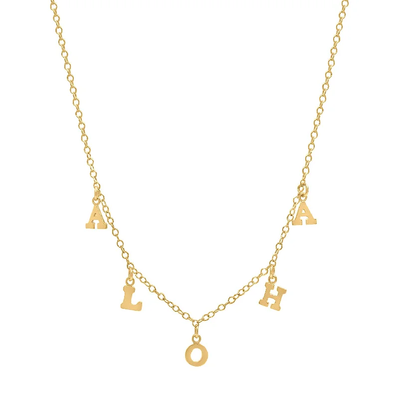 ladies-heart-pendant-necklaces-ALOHA initial necklace